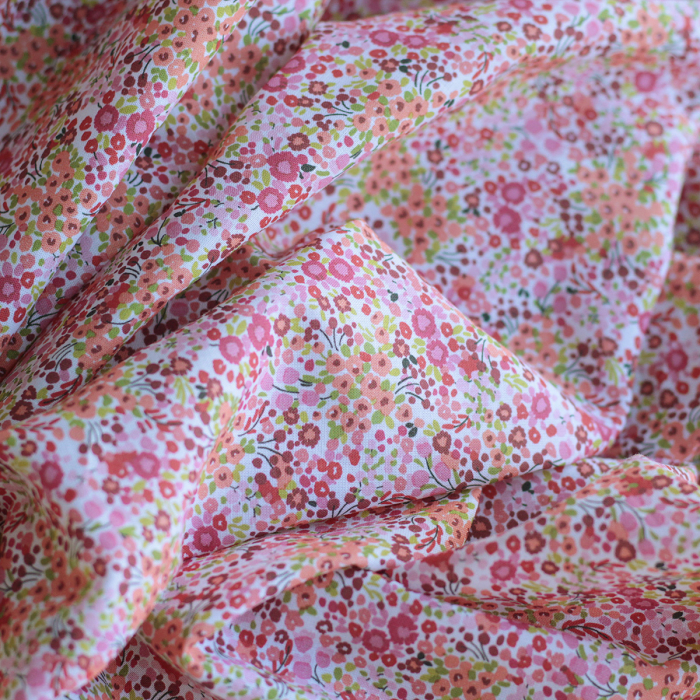 copy of Selma - Batiste de coton bio SILKYNE à imprimé fleuri coquelicot