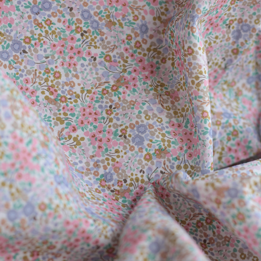 copy of Elinor - Batiste de coton bio SILKYNE à imprimé fleuri vitaminé