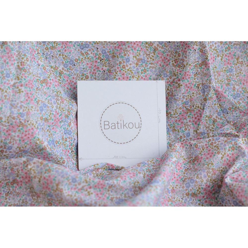 copy of Elinor - Batiste de coton bio SILKYNE à imprimé fleuri vitaminé
