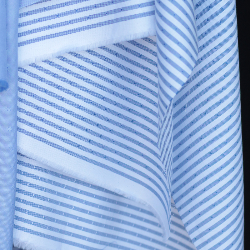 copy of Coton oxford doux coton organique motif rayures ciel/blanc et petits bateaux