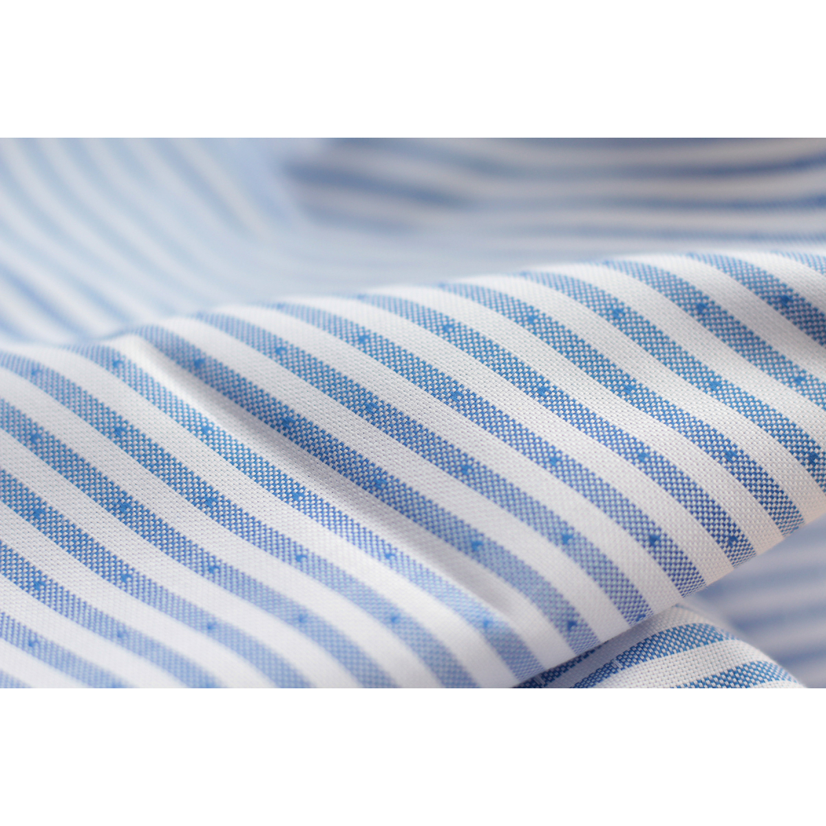 Coton Bio oxford doux bi-Face rayures / dobby Bleu et blanc Coton Bio oxford doux bi-Face rayures / dobby Bleu et blanc