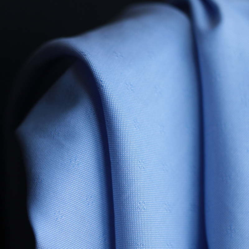 copy of Coton Bio oxford doux bi-Face rayures / dobby Bleu et blanc