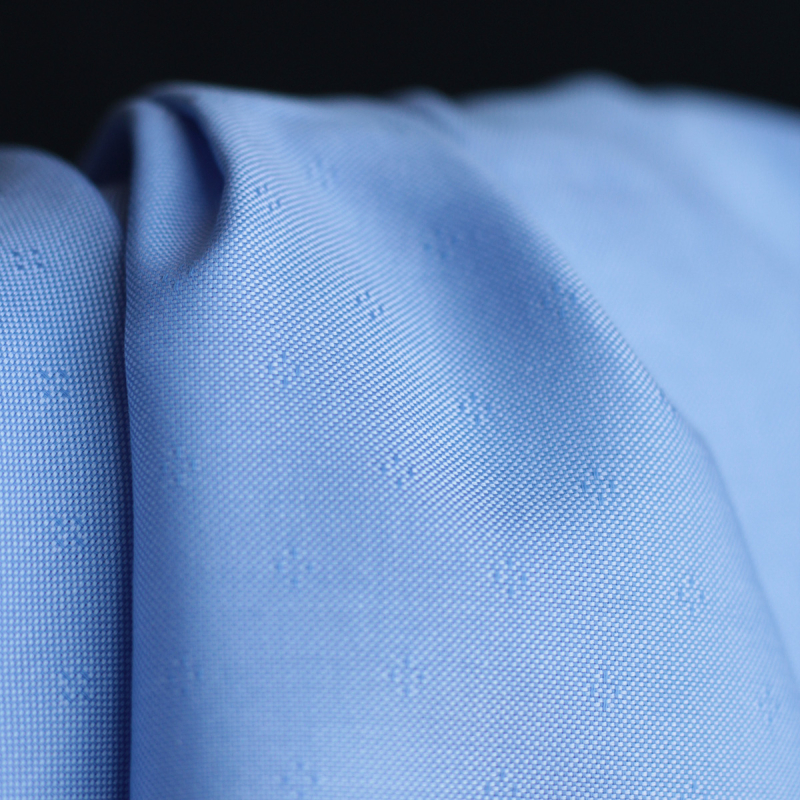 copy of Coton Bio oxford doux bi-Face rayures / dobby Bleu et blanc