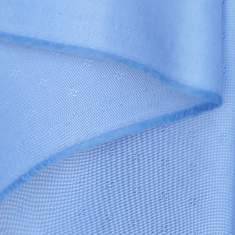 copy of Coton Bio oxford doux bi-Face rayures / dobby Bleu et blanc