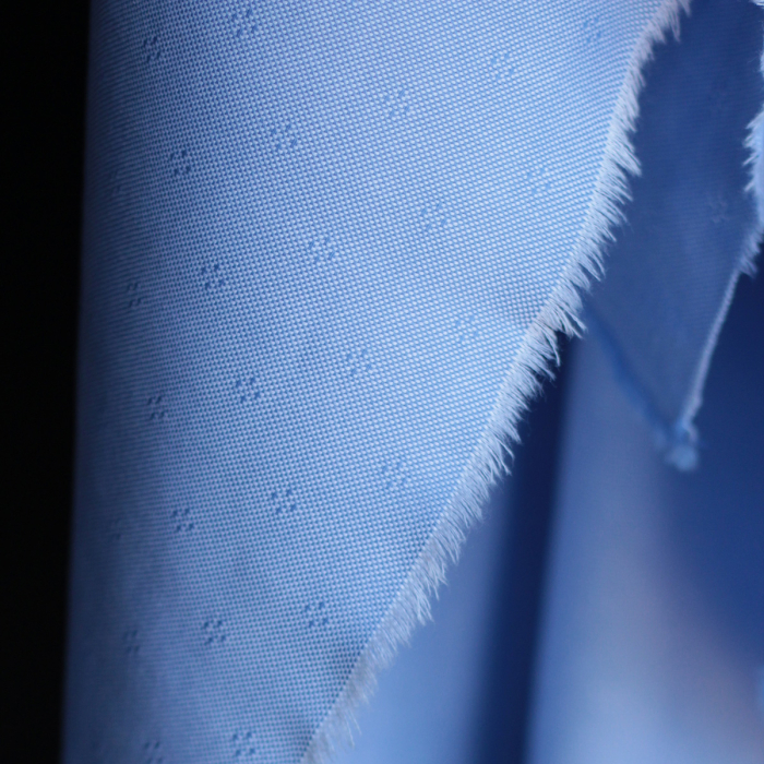 copy of Coton Bio oxford doux bi-Face rayures / dobby Bleu et blanc