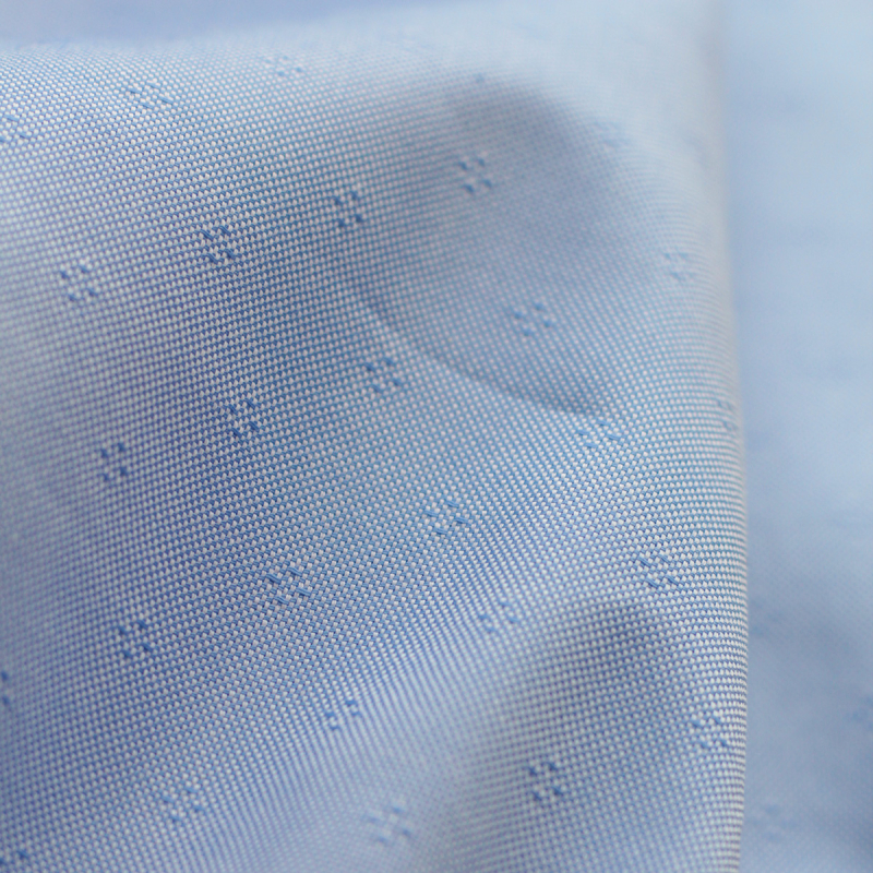 copy of Coton Bio oxford doux bi-Face rayures / dobby Bleu et blanc