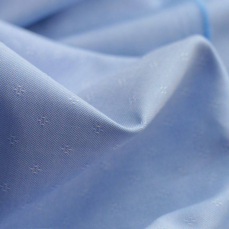 copy of Coton Bio oxford doux bi-Face rayures / dobby Bleu et blanc