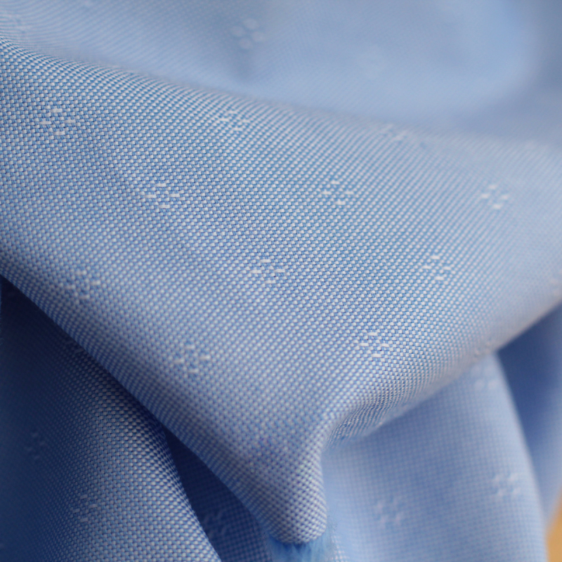 copy of Coton Bio oxford doux bi-Face rayures / dobby Bleu et blanc