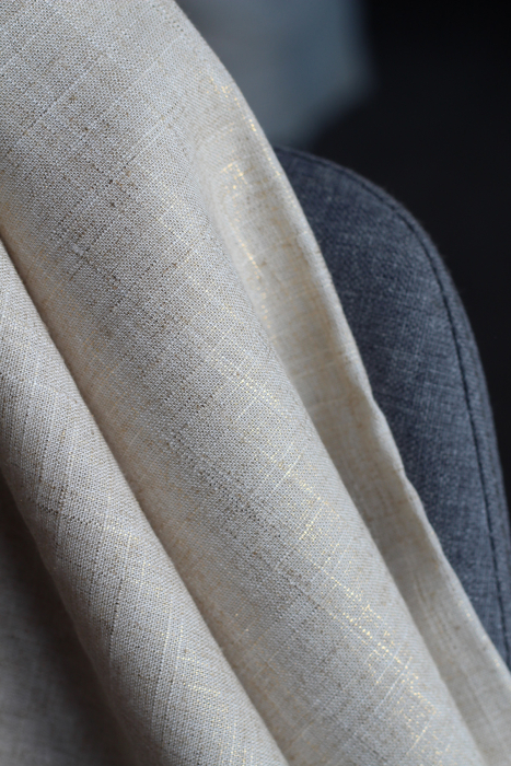 copy of Lin mélangé lavé beige naturel lamé argent