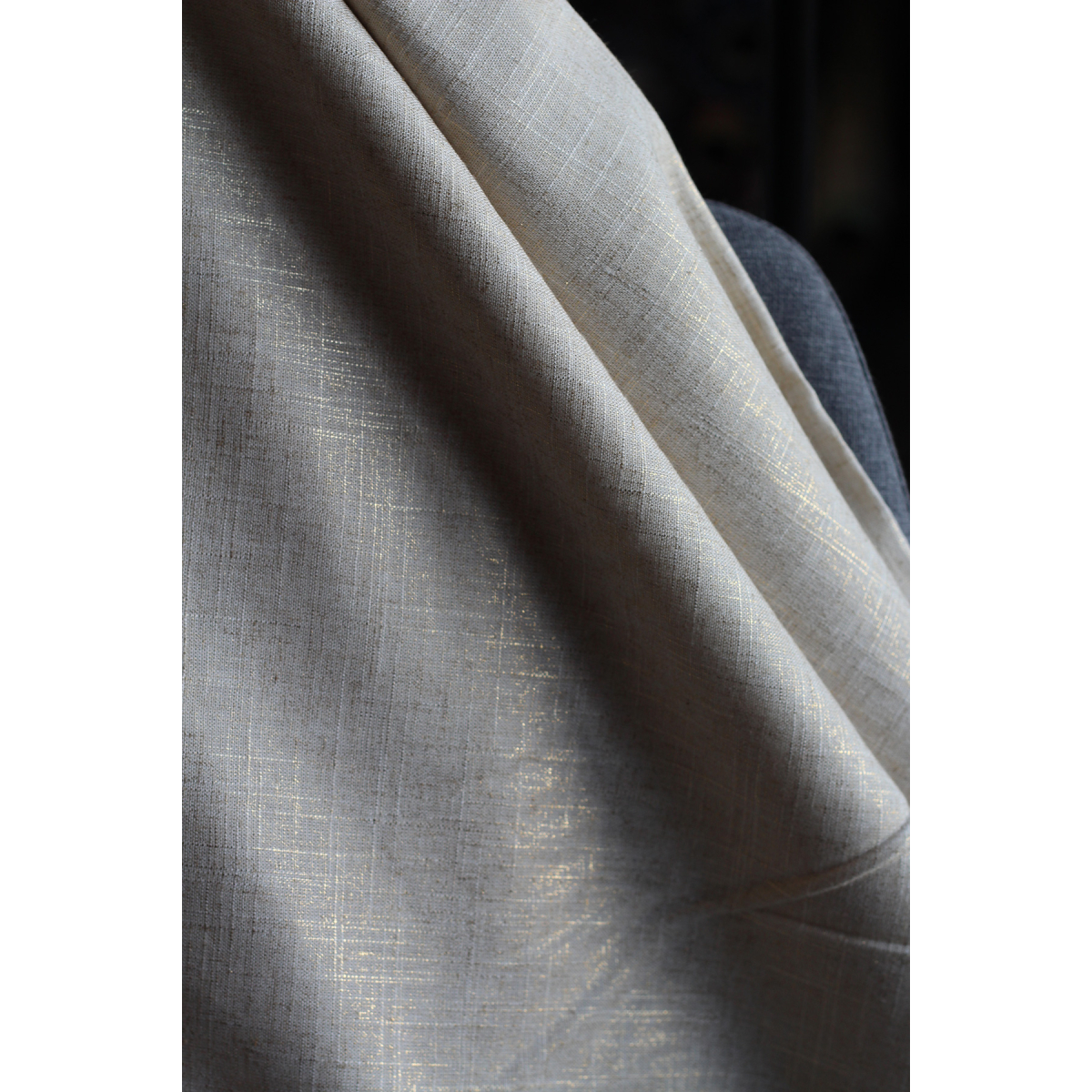 copy of Lin mélangé lavé beige naturel lamé argent