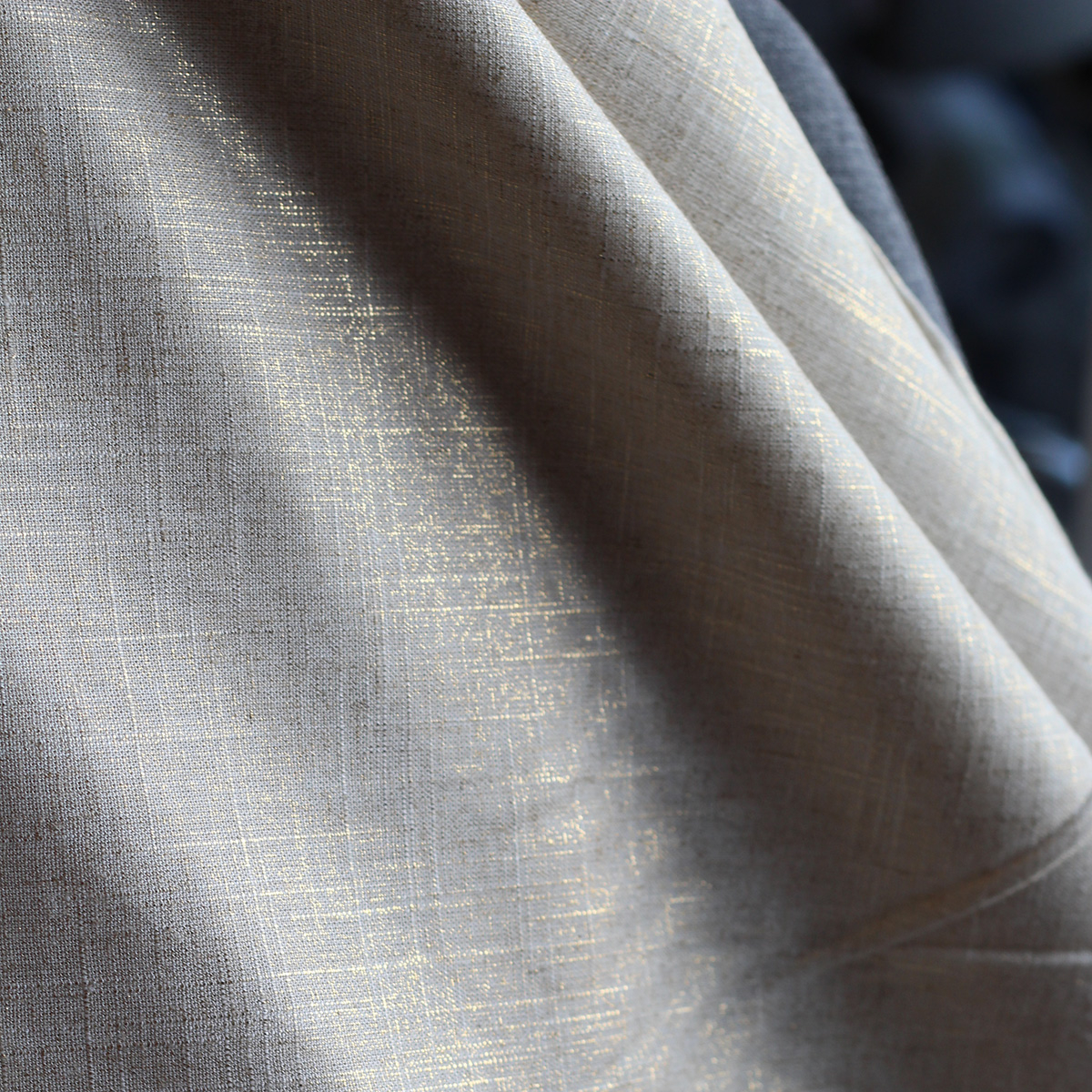 copy of Lin mélangé lavé beige naturel lamé argent