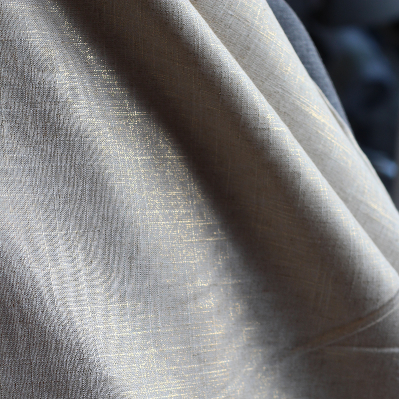 copy of Lin mélangé lavé beige naturel lamé argent