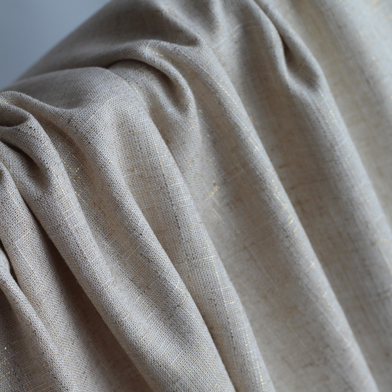 copy of Lin mélangé lavé beige naturel lamé argent