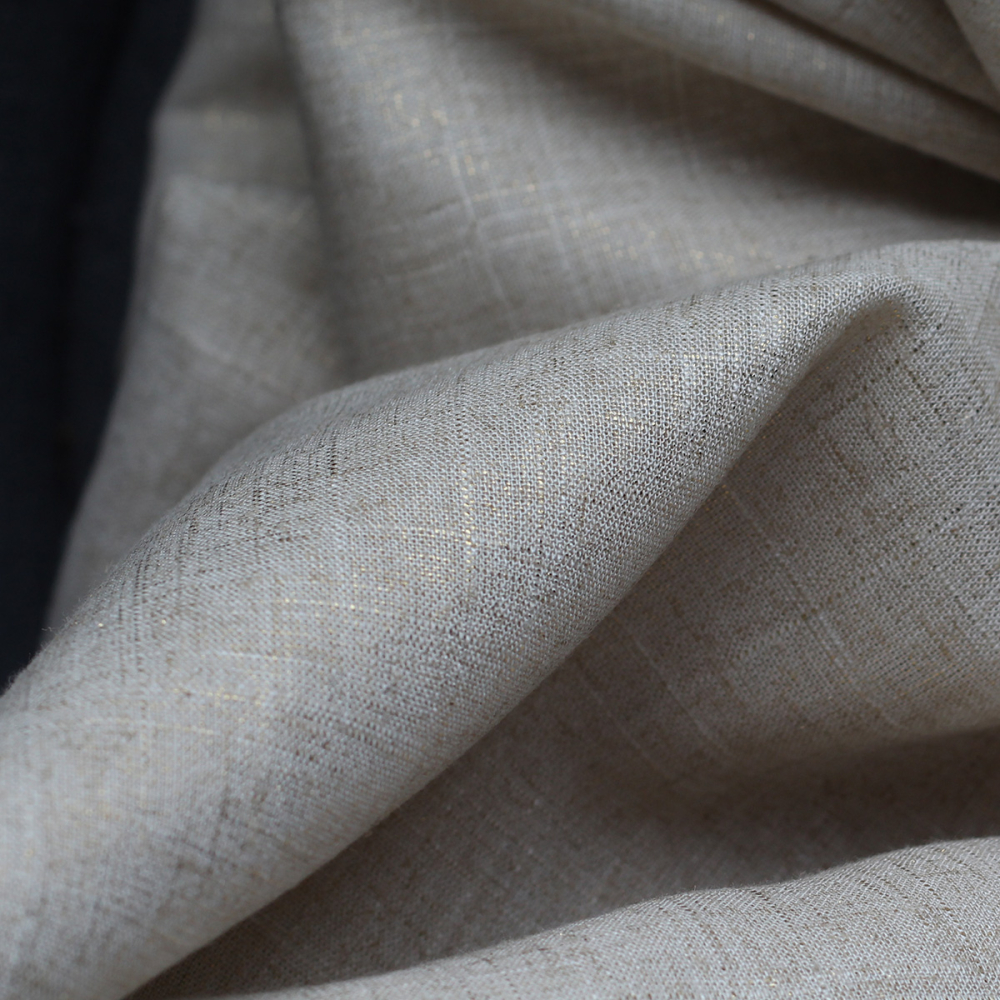 copy of Lin mélangé lavé beige naturel lamé argent