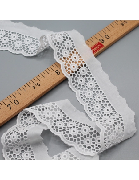 Galon coton broderie anglaise brodé 60mm x 1m