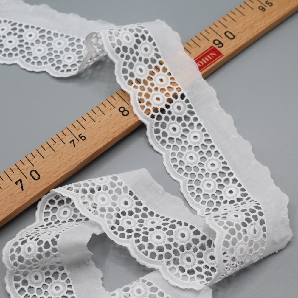 Galon coton broderie anglaise brodé 60mm x 1m