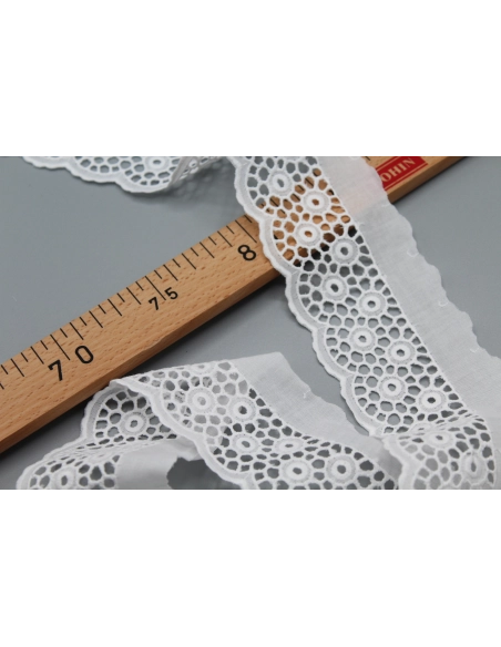 Galon coton broderie anglaise brodé 60mm x 1m