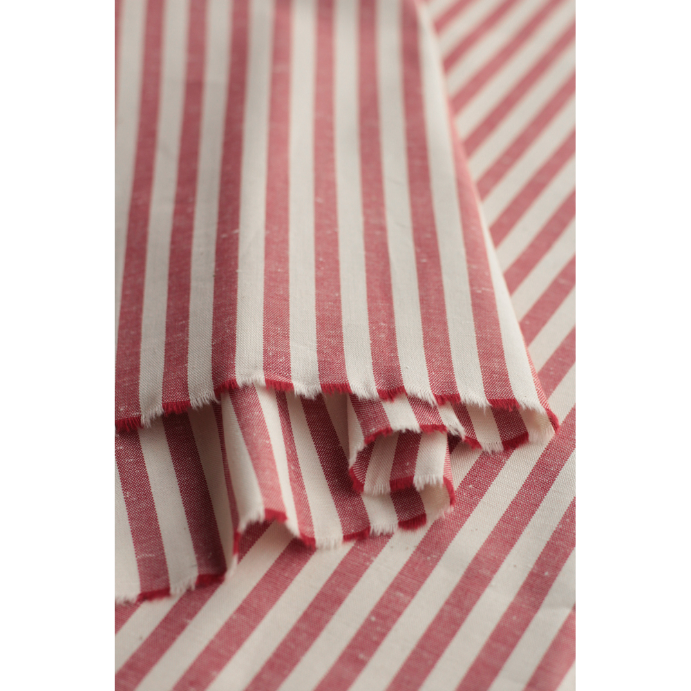 copy of Coton chiné aspect brut rayures moyennes 7mm coloris bleu marine / écru