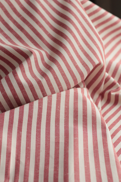 copy of Coton chiné aspect brut rayures moyennes 7mm coloris bleu marine / écru