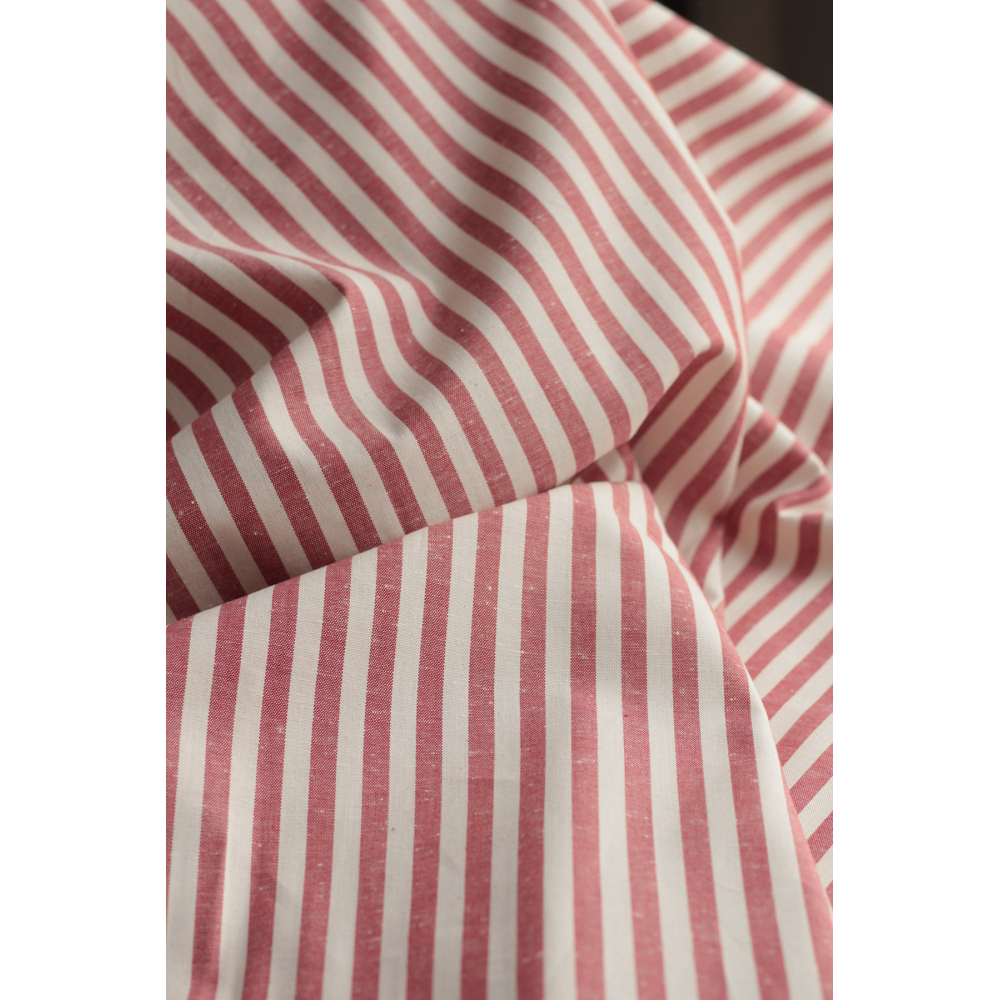 copy of Coton chiné aspect brut rayures moyennes 7mm coloris bleu marine / écru