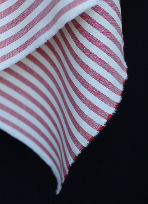 copy of Coton chiné aspect brut rayures moyennes 7mm coloris bleu marine / écru