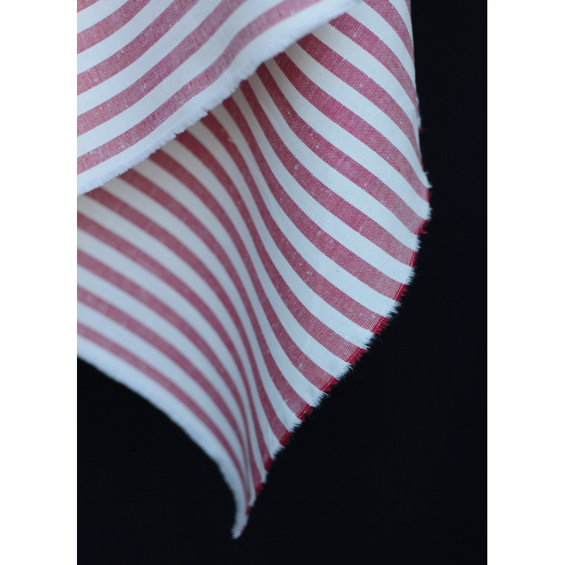 copy of Coton chiné aspect brut rayures moyennes 7mm coloris bleu marine / écru