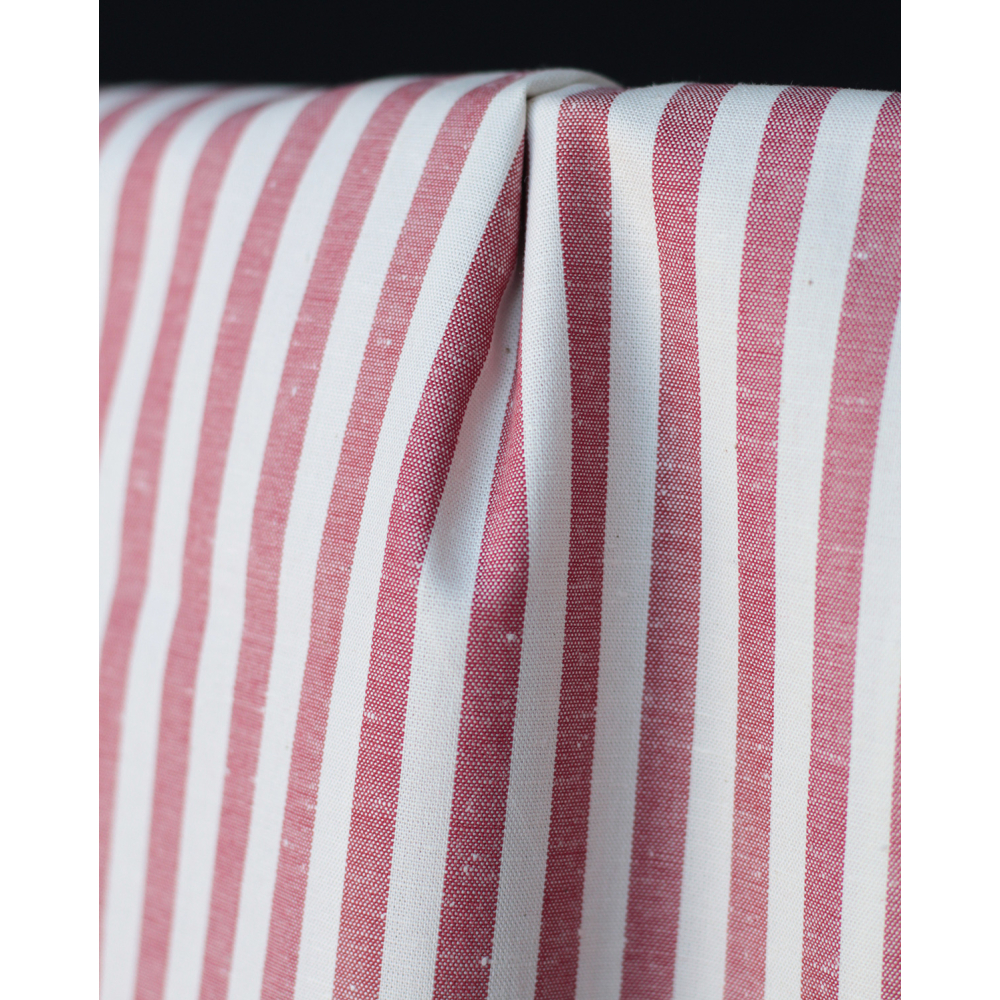 copy of Coton chiné aspect brut rayures moyennes 7mm coloris bleu marine / écru