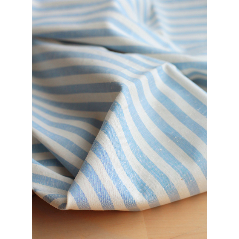 copy of Coton chiné aspect brut rayures moyennes 7mm coloris rouge / écru