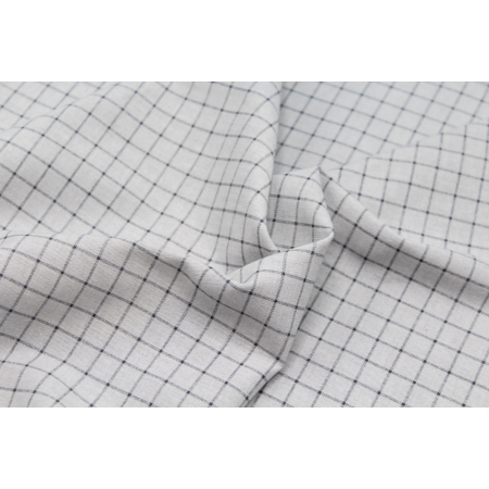 Chambray coton GRIS à carreaux Chambray coton GRIS à carreaux