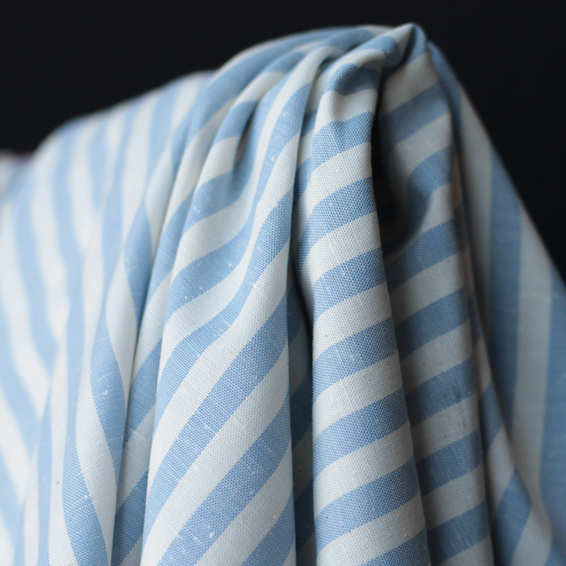 copy of Coton chiné aspect brut rayures moyennes 7mm coloris rouge / écru