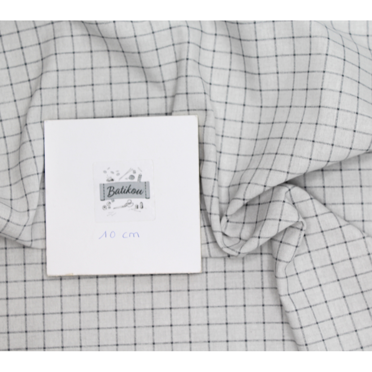 Chambray coton GRIS à carreaux Chambray coton GRIS à carreaux
