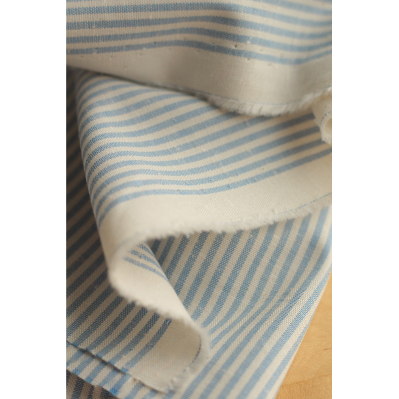 copy of Coton chiné aspect brut rayures moyennes 2mm coloris bleu marine