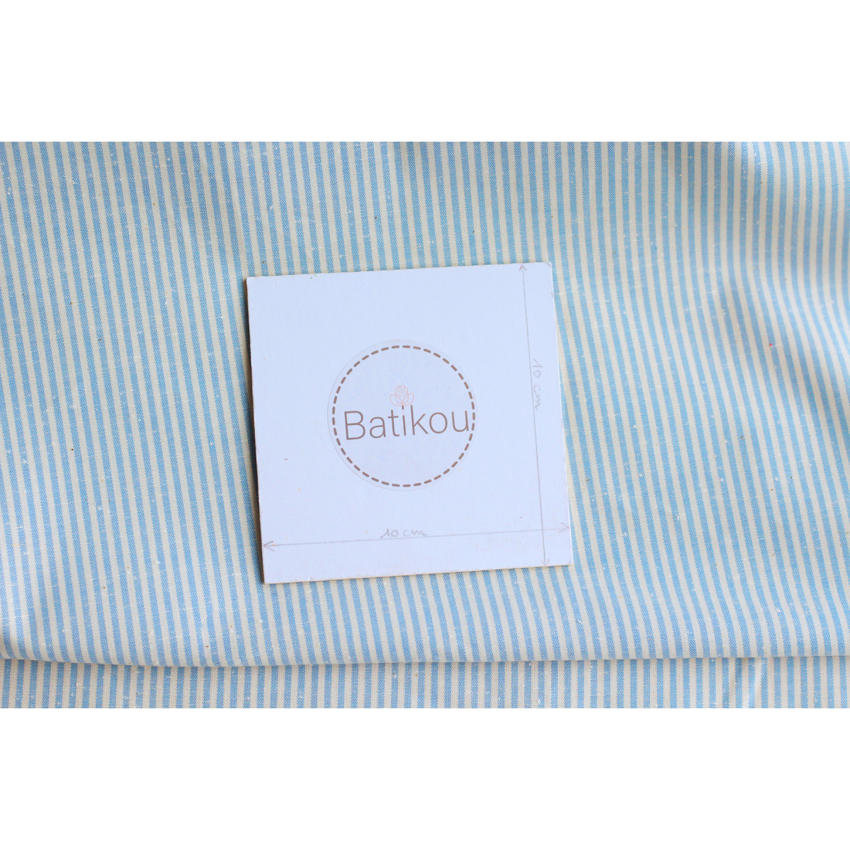 copy of Coton chiné aspect brut rayures moyennes 2mm coloris bleu marine