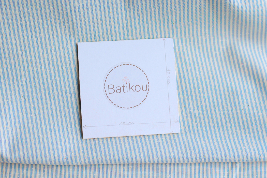 copy of Coton chiné aspect brut rayures moyennes 2mm coloris bleu marine