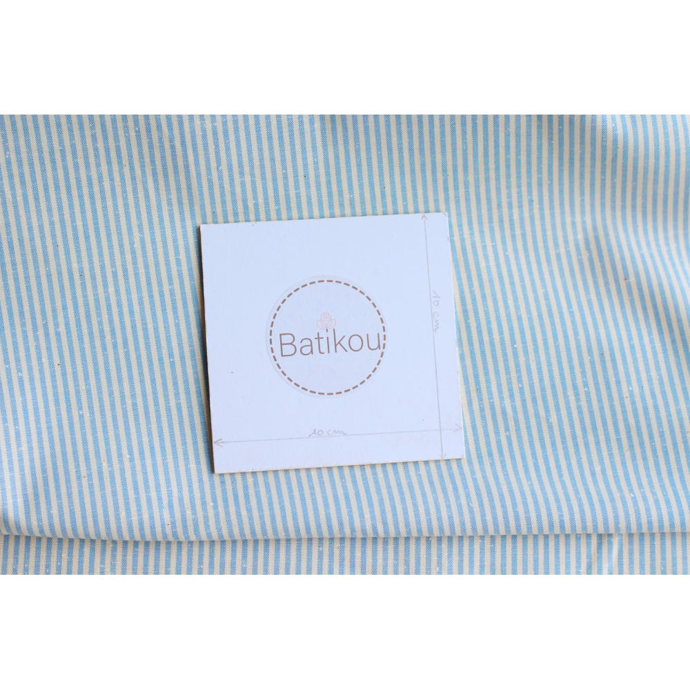 copy of Coton chiné aspect brut rayures moyennes 2mm coloris bleu marine