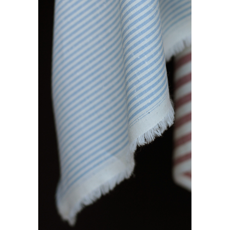 copy of Coton chiné aspect brut rayures moyennes 2mm coloris bleu marine