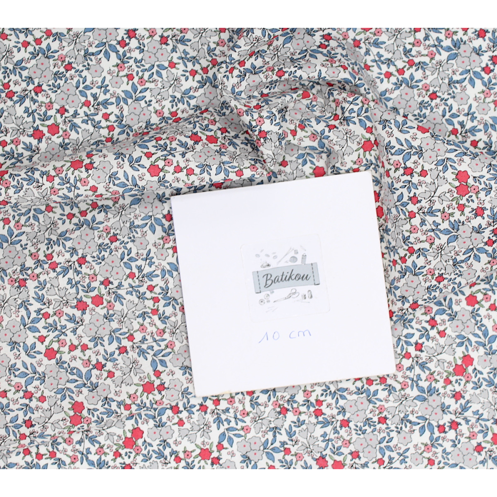 IRIS - Batiste de coton SILKYNE imprimé fleuri Tissus issus de l'agriculture biologique  - 3