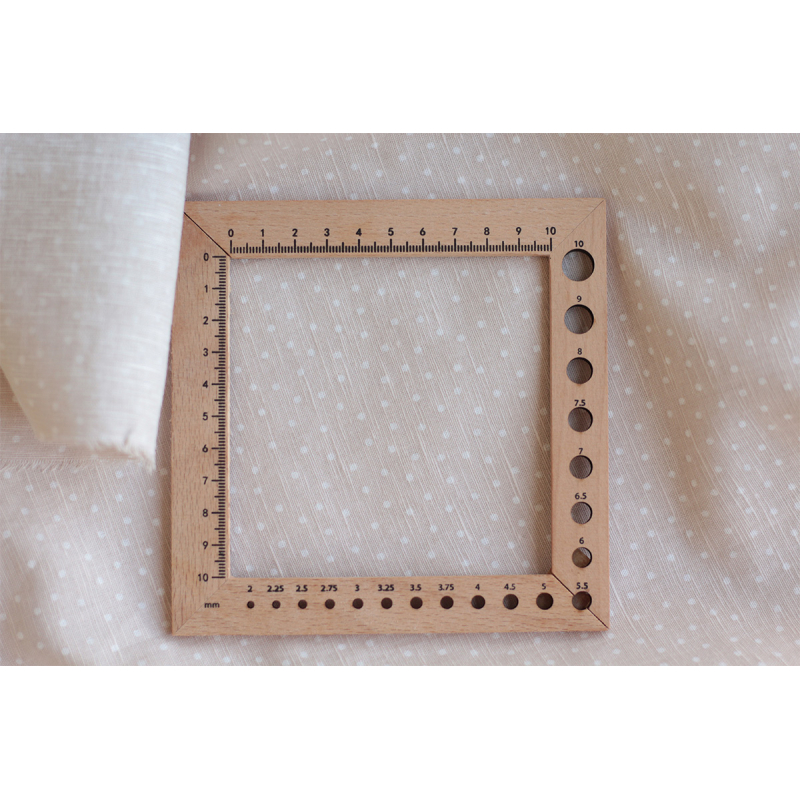 Tissu lin coton lavé à pois fond sable