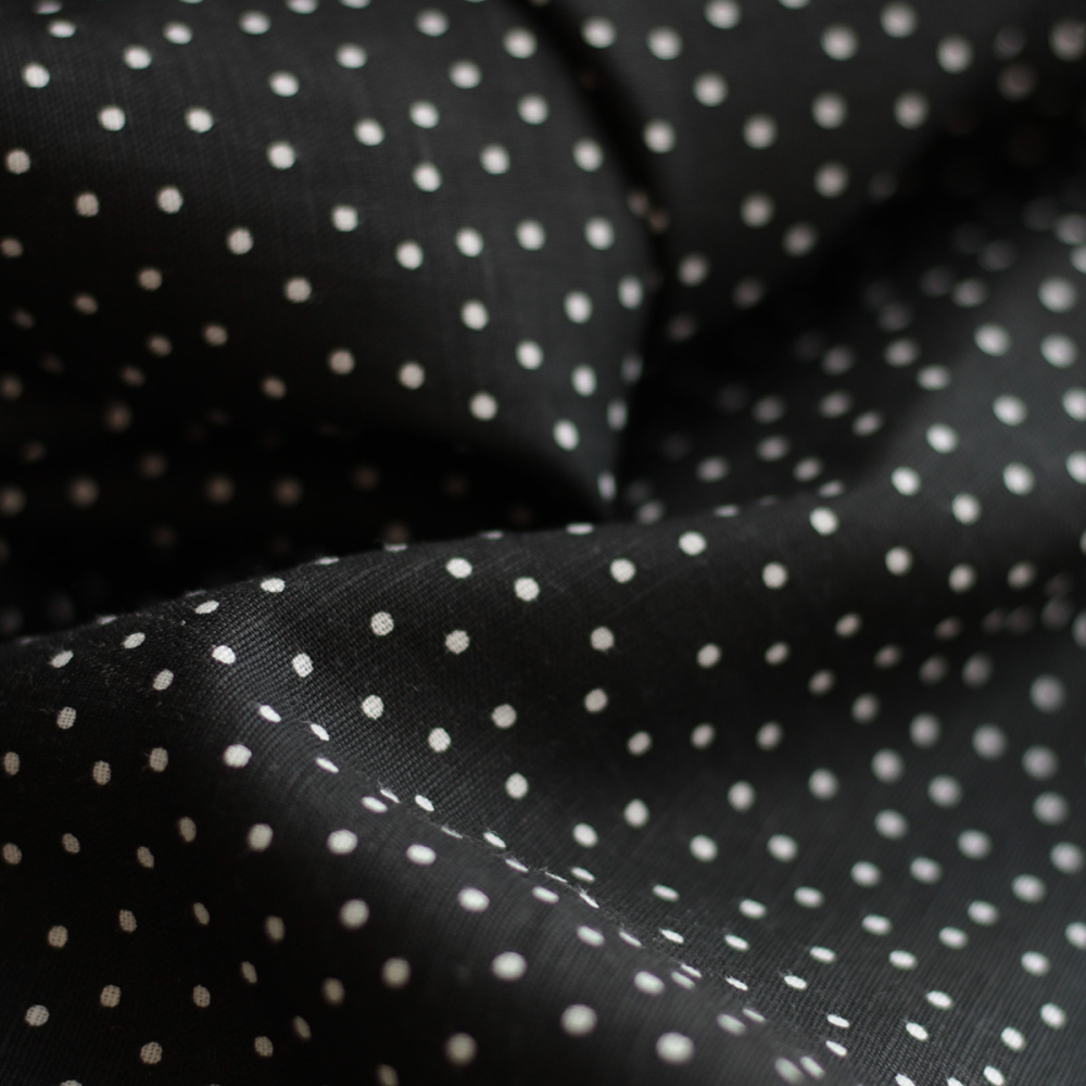 copy of Tissu lin coton lavé à pois fond sable