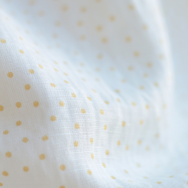 copy of Tissu lin coton lavé à pois fond ficelle clair 2