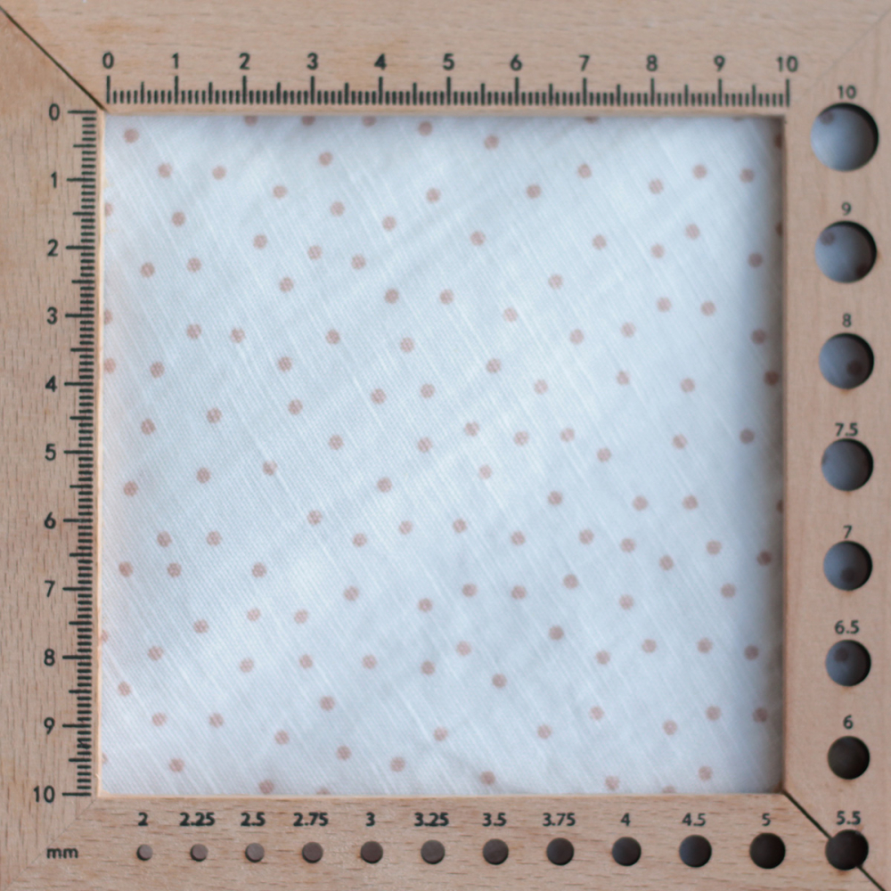 copy of Tissu lin coton lavé fond blanc lait à pois bleu orage