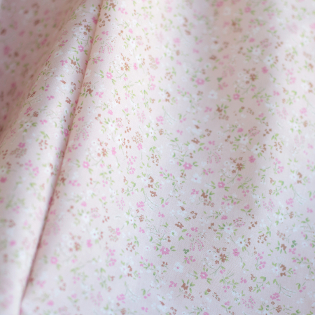 copy of Ingrid - Popeline de coton BIO imprimé fleuri fond celadon