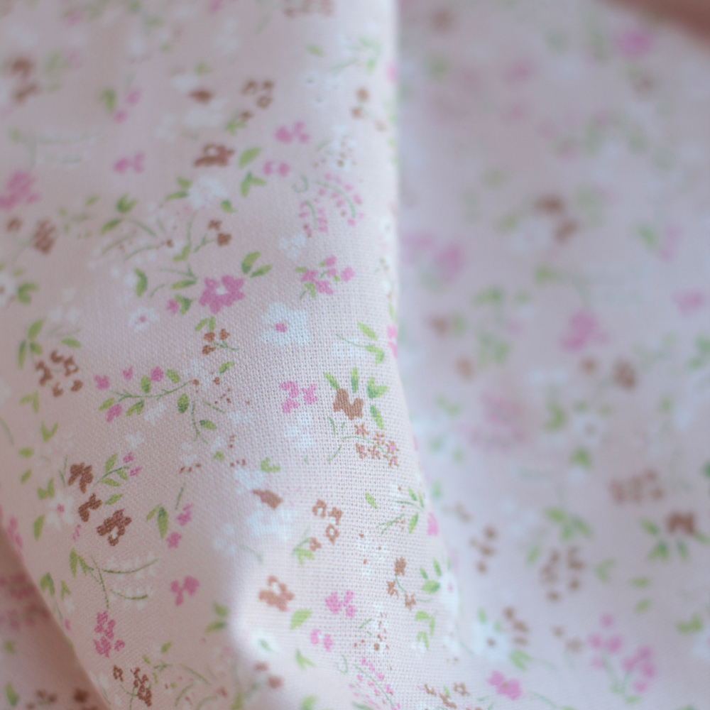 copy of Ingrid - Popeline de coton BIO imprimé fleuri fond celadon