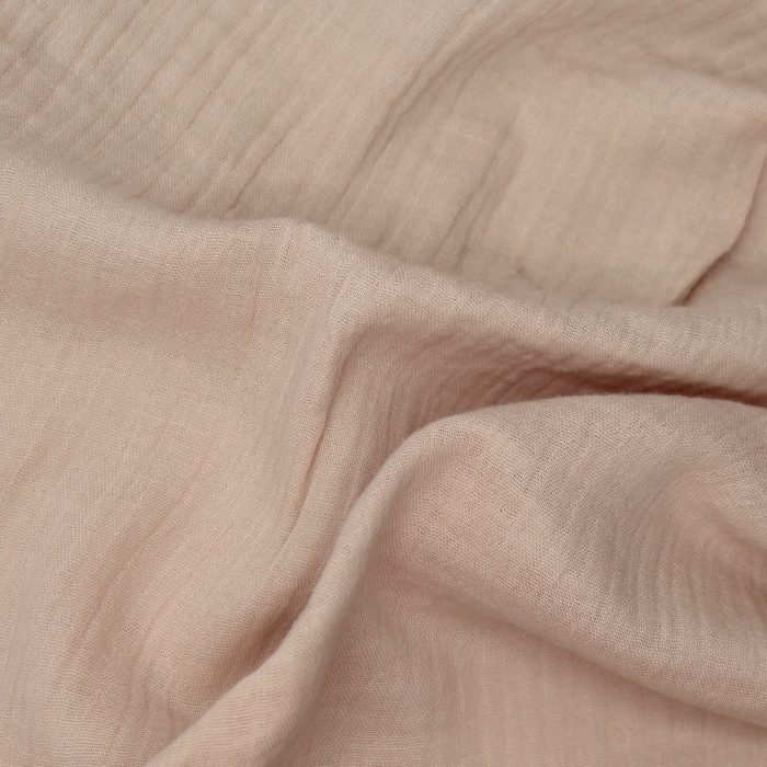 Double gaze de coton BIO unie nude