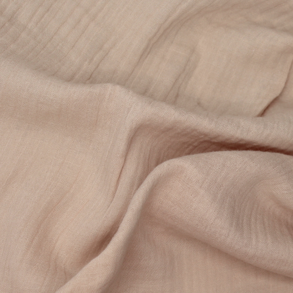 Double gaze de coton BIO unie nude