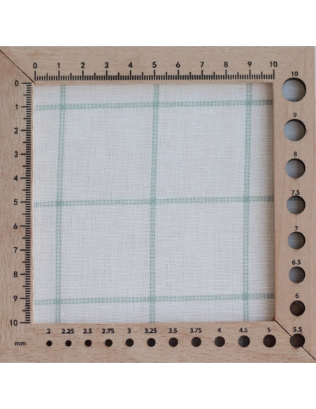 copy of Zephyr - Tissu lin coton fond blanc lait quadrillage bleu horizon