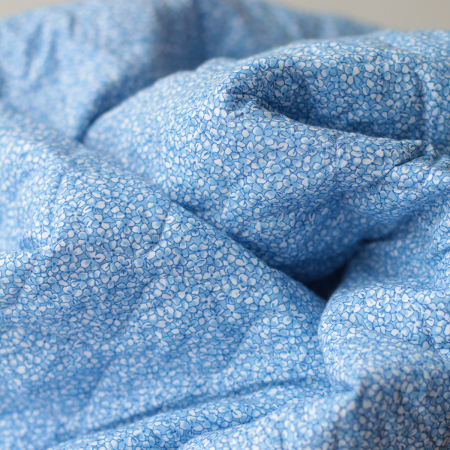 copy of Tissu matelassé coton chiné à rayures bleu nuage / écru