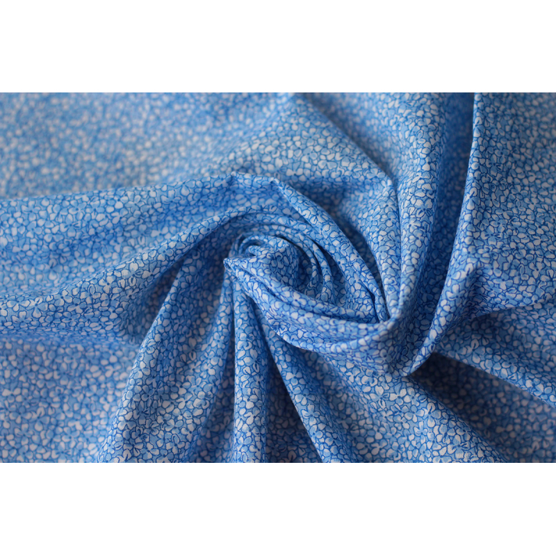 Jane - Batiste de coton SILKYNE à imprimé fleuri bleu Jane - Batiste de coton SILKYNE à imprimé fleuri bleu