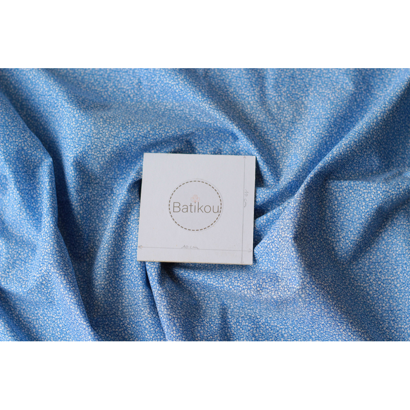 Jane - Batiste de coton SILKYNE à imprimé fleuri bleu Jane - Batiste de coton SILKYNE à imprimé fleuri bleu