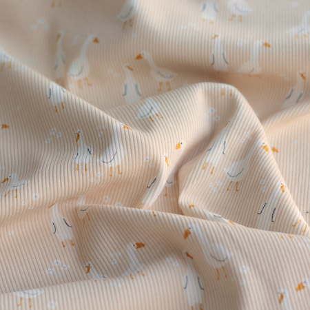 copy of Jersey coton côtes fines à motifs petits coeurs camel et ocre copy of Jersey coton côtes fines à motifs petits coeurs camel et ocre